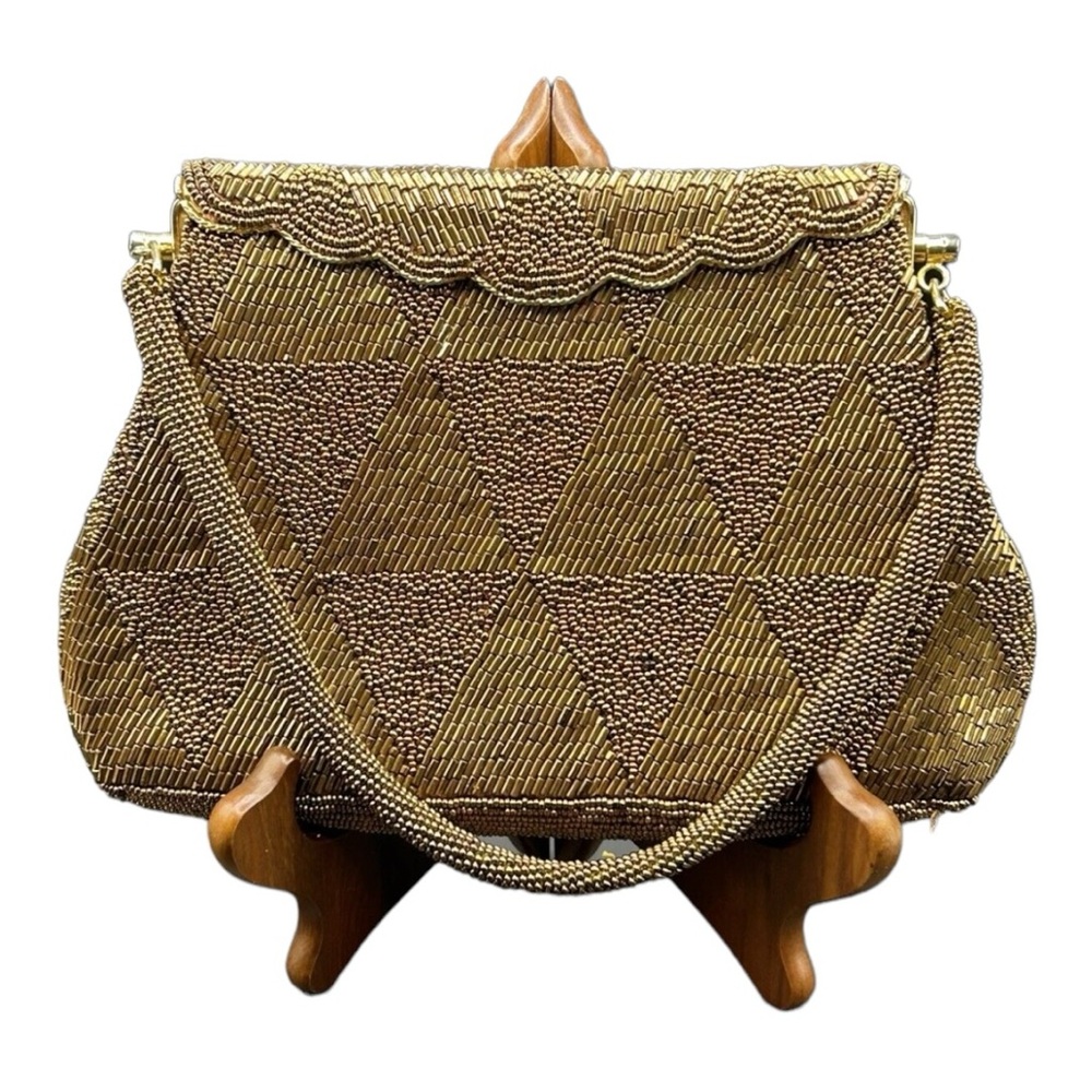 Vintage Copper Beaded Evening Purse Preloved Excellent Condition